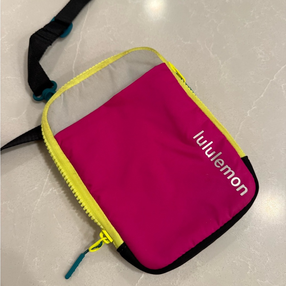 Lululemon Small Pink and Yellow Crossbody Bag